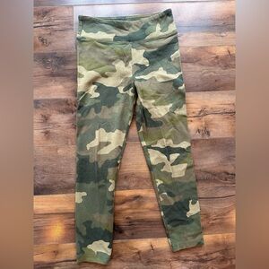 J.Crew Camo Leggings XS High Rise Stretch Army Green Athleisure Trend